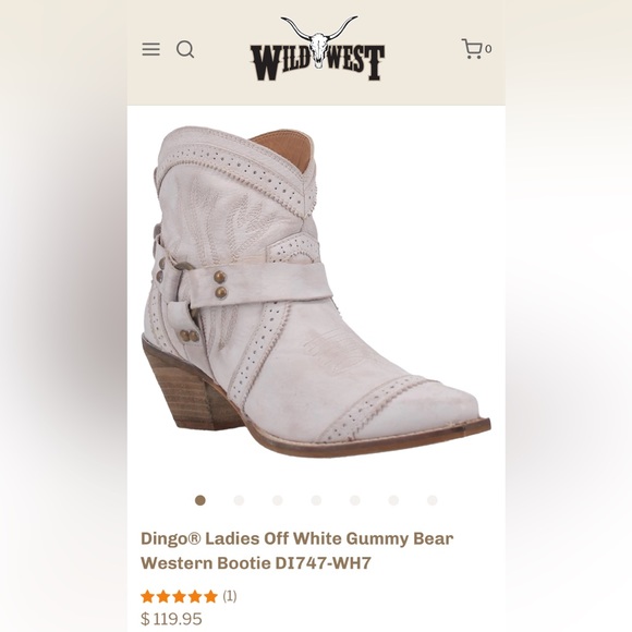 dingo Shoes - Dingo • Gummy Bear Western Bootie • Off White • 8.5